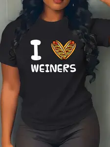 100% Cotton I Love Weiners Hotdogs Frankfurter Wiener Frank Sausage Bun T-Shirt