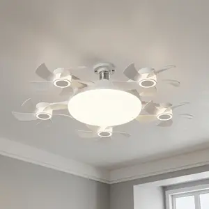 2026 New E27 Socket Ceiling Fan Light - 2-in-1 Silent LED Fan with Remote Control, Energy-Saving Cooling & Lighting Combo for Home Bedroom