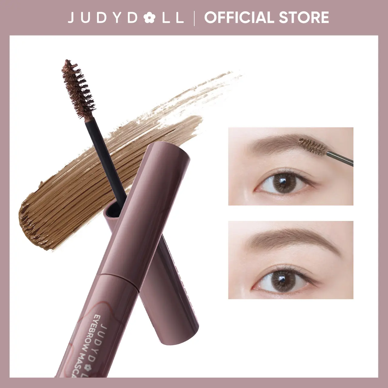 JUDYDOLL 2 IN 1 Eyebrow Mascara, Smooth Clump-Free Formula, Natural Color, Strong Hold & Long-Lasting, Easy to Use for Beginners, Gentle & Hypoallergenic for Sensitive Skin, Refresh Look, Summerwins