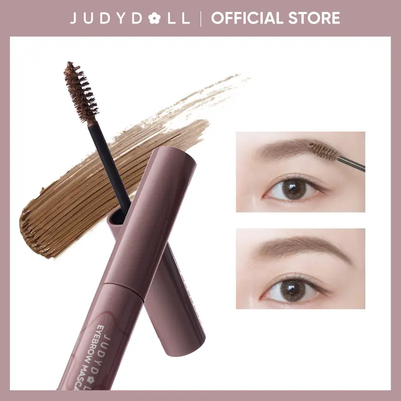 JUDYDOLL 2-in-1 Eyebrow Mascara Makeup - #01 Natural Brown, Smooth Clump-Free Formula, Natural Hair Flow Finish, Strong Hold, Long-Lasting, Easy for Beginners, Gentle Hypoallergenic, All Skin Types, Single Item,back to school