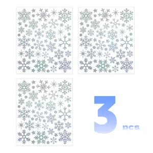 3 Pack 1 Inch Silver Color Snowflake Stickers, Sparkling DIY Gift Card Stickers for Cups Notebooks Gift Bags, Festive Craft Supplies
