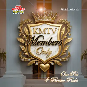 KMTV MEMBERS ONLY Kid Motors TV Subscribers Bundle 4 Pokemon Booster Packs + 1 Pin