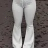 Women's Streetwear Yoga Pants, Activewear Bottoms, Casual Long Wide Leggings, Fitted Drawstring Waist, All Seasons Wear, H-Type Silhouette, Knitted Sports Pants, Casual Athleisure Pants, Fitness Pants