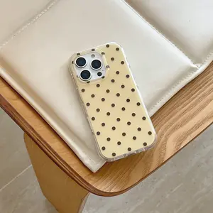 Tricolor Polka Dot Phone Case Protector for iPhone 16 Pro Max, 15 Pro Max, 14 Pro, 13 Pro, Stylish Women's Minimalist Design, Durable Protection for Everyday Use