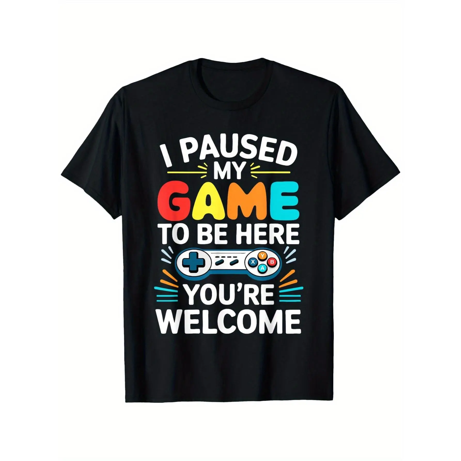 [100% Cotton] I Paused My Game To Be Here" Unisex Gamer T-Shirt - Soft Cotton, Crew Neck, Short Sleeve | Casual & Comfortable Summer Tee For Men, Women, & |  With Video Game Graphic T-Shirt For Men And Women