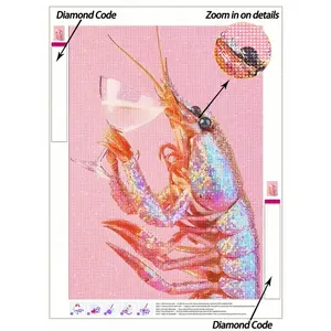 5D DIY Diamond Painting, Pink Tone Disco Style DIY Diamond Painting Set, The Shrimp Disco Ball Canvas Wall Art, Home Decor Diamond Painting, Mosaic Kit, Diamond Painting Kits, DIY Your Own Wall Art, Enjoy The Fun Of Handmaking