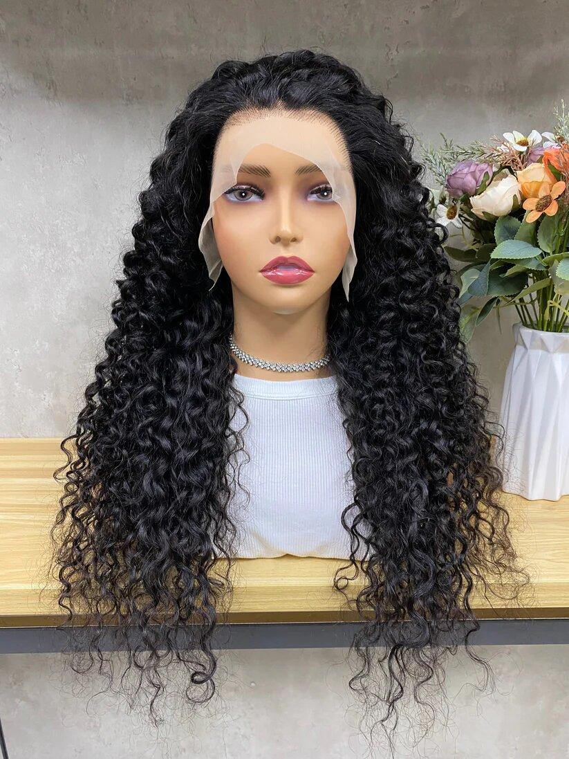 13x4 Lace Frontal Human Hair Wigs Pre Plucked Water Wave Transparent Lace Front Wig Curly Human Hair Wigs For Women 150% Density