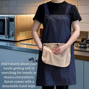 Unisex Kitchen Apron with Pockets, Waterproof Cooking Apron for Home, BBQ, Baking, Durable, Comfortable, Easy to Clean