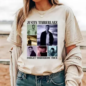 2024 Justins S Timberlake Tour Shirt, Forget Tomorrow World Tour Shirt, Justins S Timberlake Era Tour Unisvx Graphic Shirt Shortsleeve Cotton T-Shirt Unisvx Graphic Cotton Tees