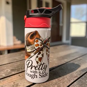 Pretty With A Tough Side Water Bottle - Reusable, Portable, and Stylish Design