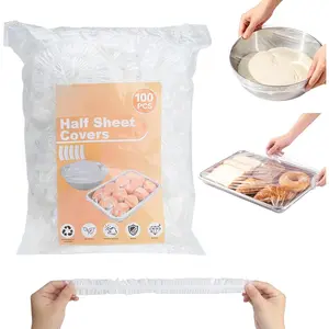 100 count  Bowl Covers For Bread Proofing,Fits baking pans up to 13x18 inches,Fits Bowl up to 20",Bowl Covers for Bread, Storage Covers,Sheet Pan Lid,Elastic  Plastic Bowl Cover.