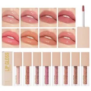 Lifter Lip Gloss Set, 8 Shades (Ice/Moon/Silk/Petal etc.), Moisturizing & Non-Sticky, Light Texture, Mirror Glow Finish, Ideal for Plump & Shiny Lips