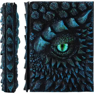Dragon Eye  Journal, Embossed Notebook with Blank Paper,  for Dragon Lovers, DnD Players, Hardcover Travel Notepad for Writing, Sketchbook, Collection,  A5 (Blue )