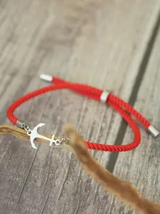 Adjustable Anchor Peace Symbol Saint Benedict Bracelet, Durable Twisted Cord Jewelry for Men Women, Stylish Nautical Design