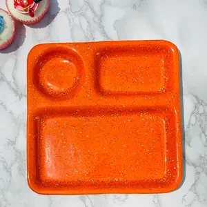Orange Multicolor Adults /kids' Lunch tray