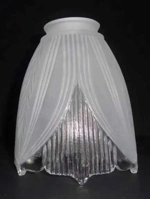 35392 Frosted Floral Glass Pendant Shade – 2-1/4" Fitter, 5" Height