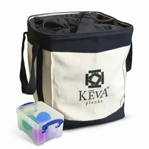 KEVA Maple Planks 200-Pcs Set – Premium Hardwood Construction Kit with Guidebook, Canvas Storage Bag & KEVA Balls