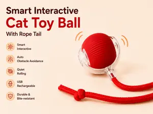 Automatic Rolling Cat Ball Toy USB Rechargeable Interactive Pet Toy
