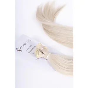 Synthetic Hair Extension Piece - Platinum Blonde, Genius Wefts, Flat Weave, Heat-Friendly, Natural Blend, Real Hair Extensions