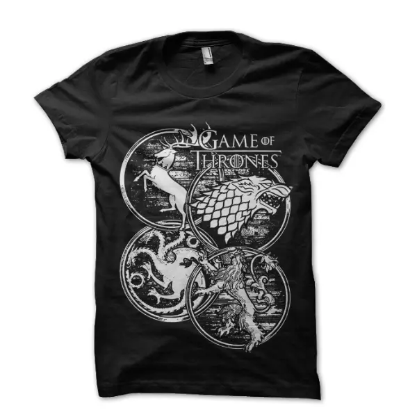 4 House Game Of Thrones Black T-Shirt Classic Unisex T-shirt