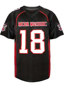 【Plus Size】 Men's Letter & Number Patched V Neck Football Jersey, Loose Breathable Short Sleeve Football Top, Men's Sportswear for Training & Competition, Stylish Sporty Jersey, Football Shirts