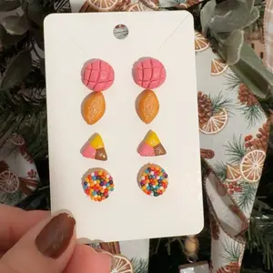 Mini Pan Dulce Stud Pack, Pan Dulce Stud Pack, Polymer Clay Earrings.