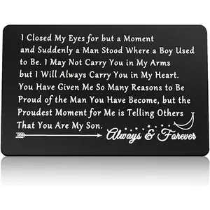 Son Graduation Gift, Son Graduation Card, Metal Wallet Card, Inspirational Gift for Son, Graduation Gift for Son, Gift for Son from Mom