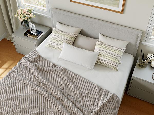 Ultra-Soft Striped Blanket Modern Luxury Living Room Sofa Throw Winter Warmth Thickened Leisure Blanket 90x90cm/108x90cm Queen King Sizes High-Density Knit Fabric