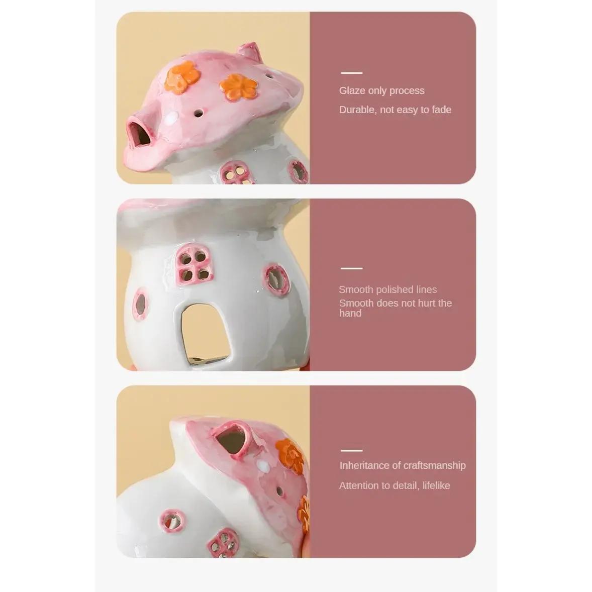 Ceramic Mushroom Tea Candle Holder