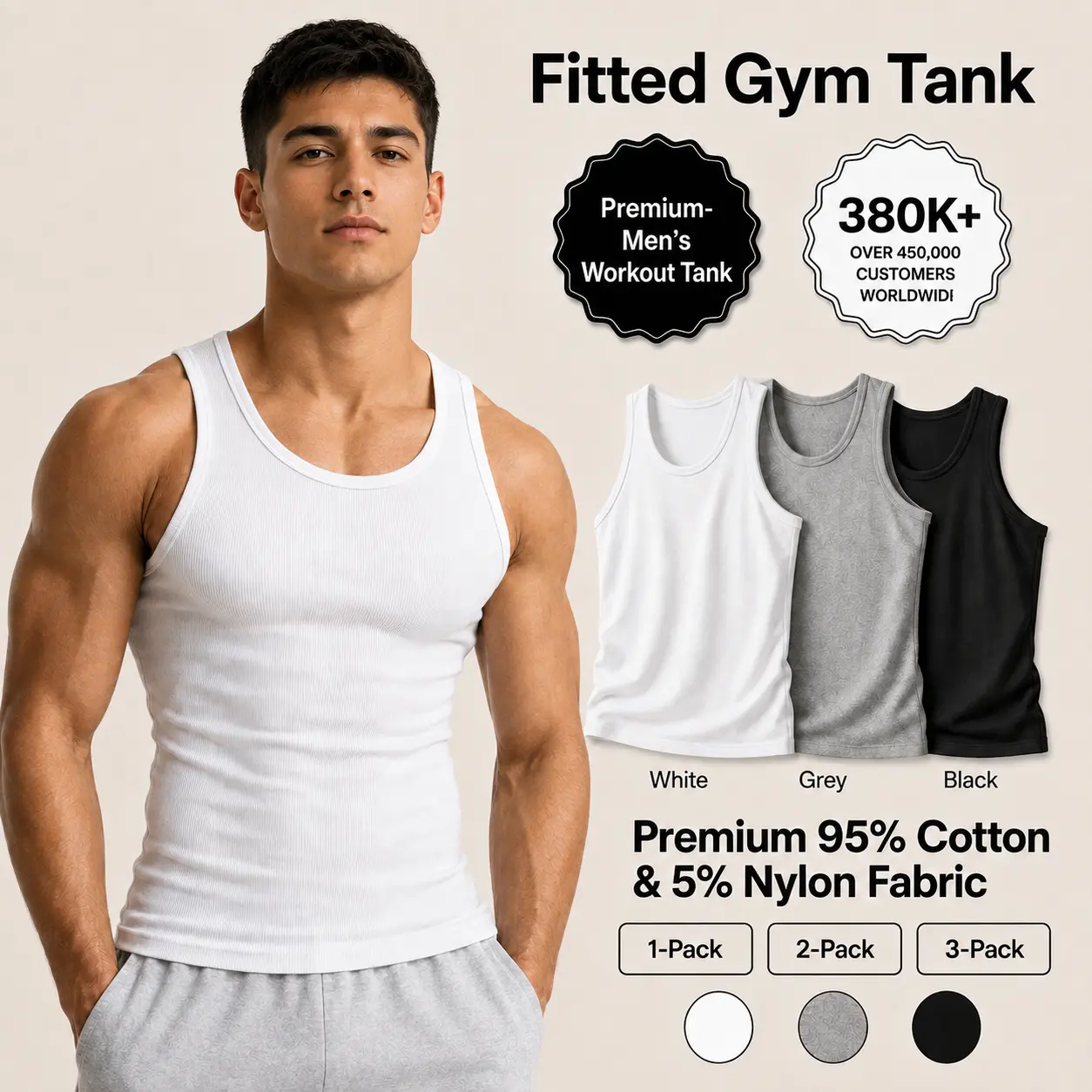 3-Pack Men's Gym Tank Tops Quick Dry Workout Tank Top Athletic Muscle Shirts for Gym & Outdoor stringer shirt gym