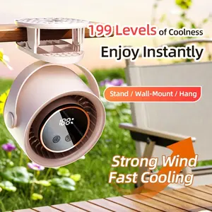 [New Upgraded USB Clip Fan] 2026 New Upgraded USB Rechargeable Portable Clip Fan | 199-Speed Quiet Camping Fan, Powerful Airflow, Strong Wind Fan, Sturdy Clamp, 2 Colors | Suitable for Golf Carts, Office Desks, Outdoor Travel, Tents, Gym Treadmills