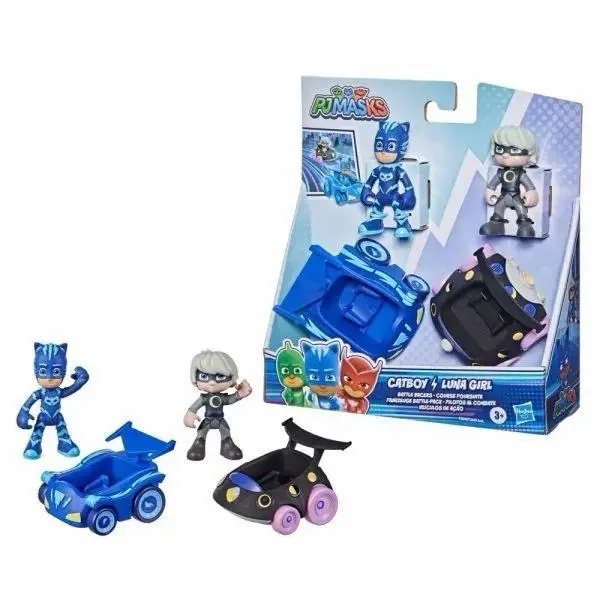 PJ Masks Catboy Vs Luna Girl PVC Action Figures Combo - Non-Toxic, Screen-Free Toys with Minifigures & Collectible Cars for Kids Ages 3+