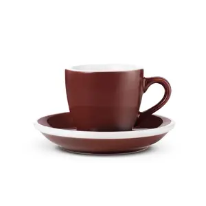 Loveramics Egg Style Espresso Cup & Saucer - Brown (2.7oz/80ml)