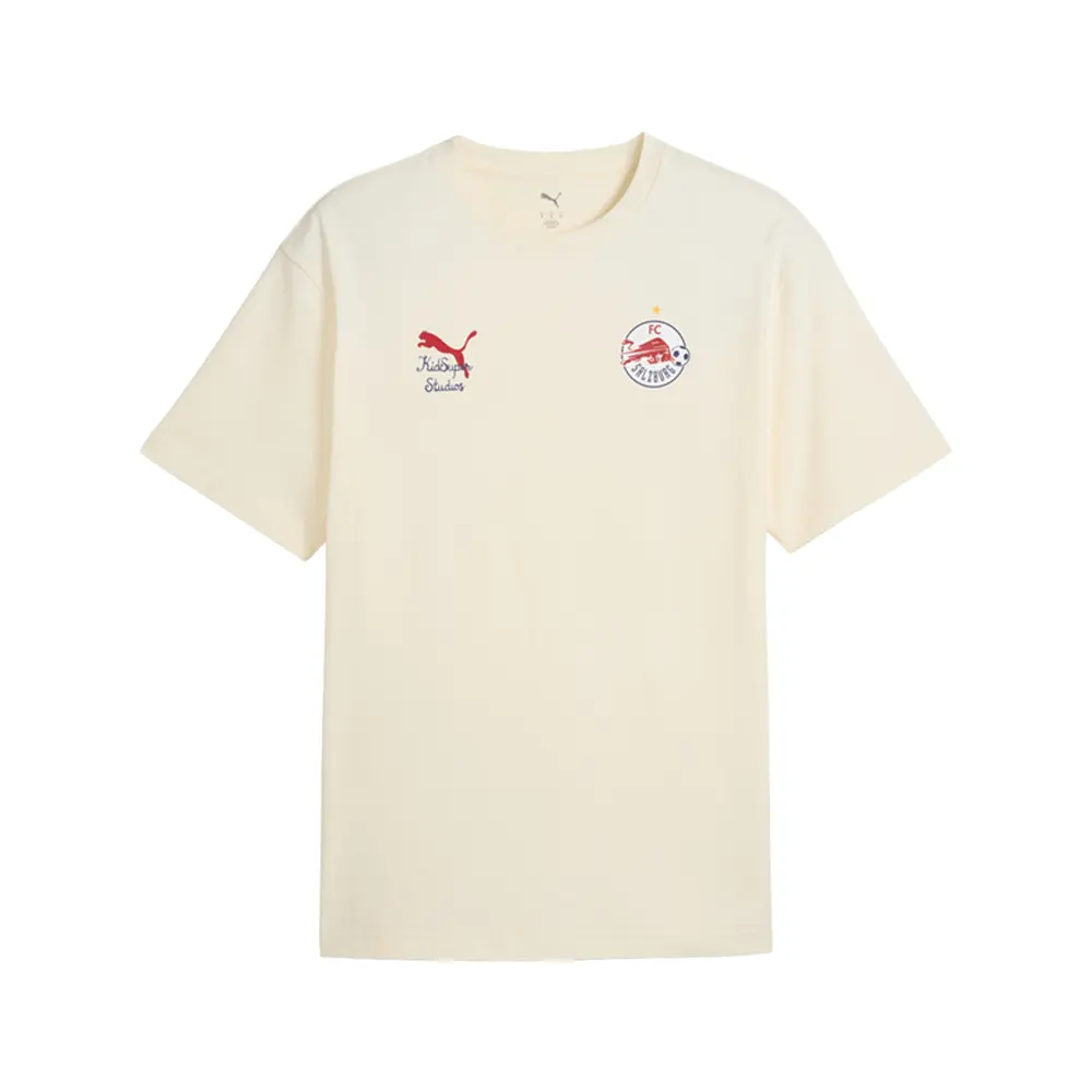 PUMA Mens X Kidsuper Fc Red Bull Salzburg Crew Neck Short Sleeve Replica Jersey Casual - Off White