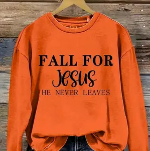 Fall For Jesus Letter Print Sweatshirt - Casual, New. Original doesn't come with tag. COMES IN ORIGINAL BAG Pullover Womenswear
