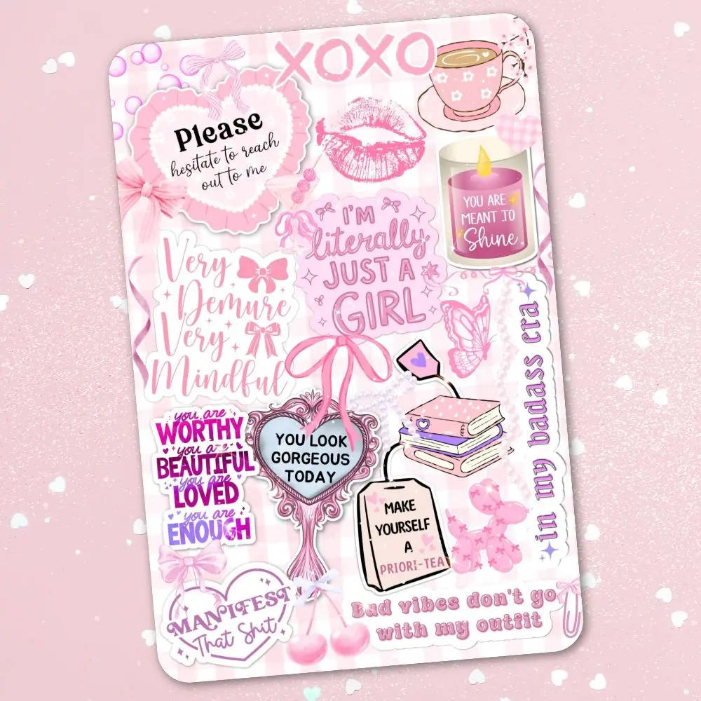 Pink Positive Affirmations Holographic Cardstock Clear Case Insert for Kindle | Romance Book Lover Gift | Bookish Stickers for Kindle | Kindle Decorating Accessories | Booktok Smartphone Aesthetic Cover | Positive Affirmations