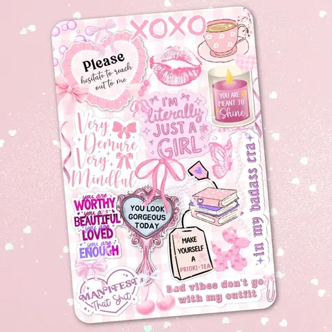 Pink Positive Affirmations Holographic Cardstock Clear Case Insert for Kindle | Romance Book Lover Gift | Bookish Stickers for Kindle | Kindle Decorating Accessories | Booktok Smartphone Aesthetic Cover | Positive Affirmations