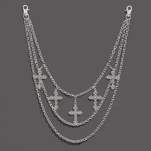 Layered Cross Jean Wallet Chain