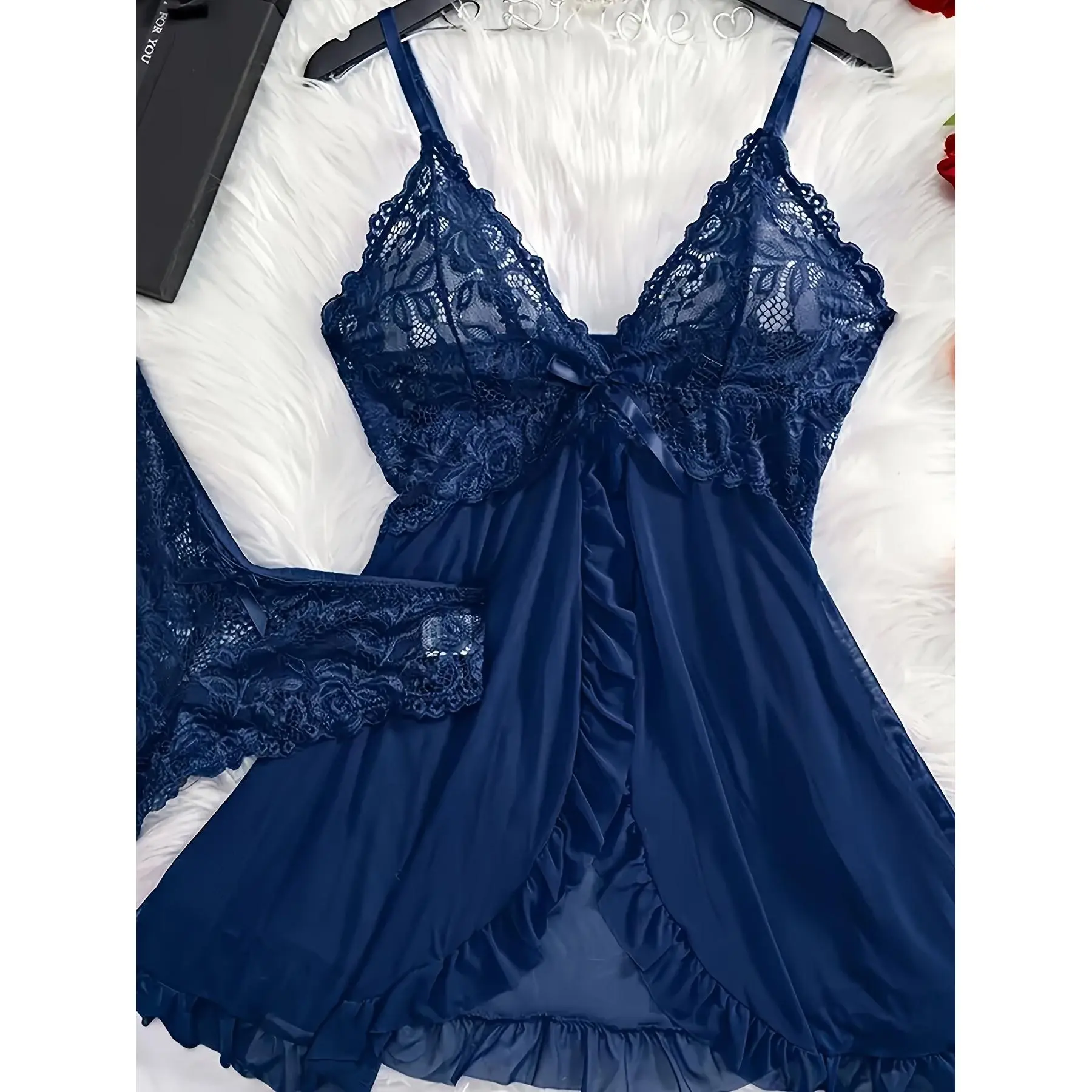 Sexy Lingerie Set] 3pcs Sexy Lingerie Set For Women | Red Blue Black Net  Fabric Nightgown, Strap Nightgown - Suitable For Home, Hotel, Valentine's  Day - TikTok Shop