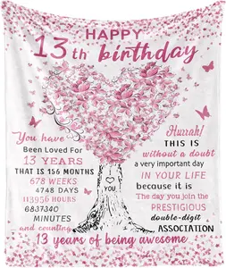 13 Year Old Girl Birthday Gifts, Best Gifts for 13 Year Old Girls, 13th Birthday Gifts Ideas for Girls, 13th Birthday Gifts for Girls Blanket 60"x50"a