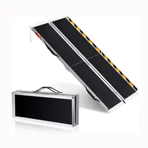 600LB Capacity Heavy-Duty Threshold Ramp, Adjustable Aluminum Ramp for Wheelchairs & Scooters, Portable Foldable Ramp for Doorways & Steps, Safe Entry for Seniors