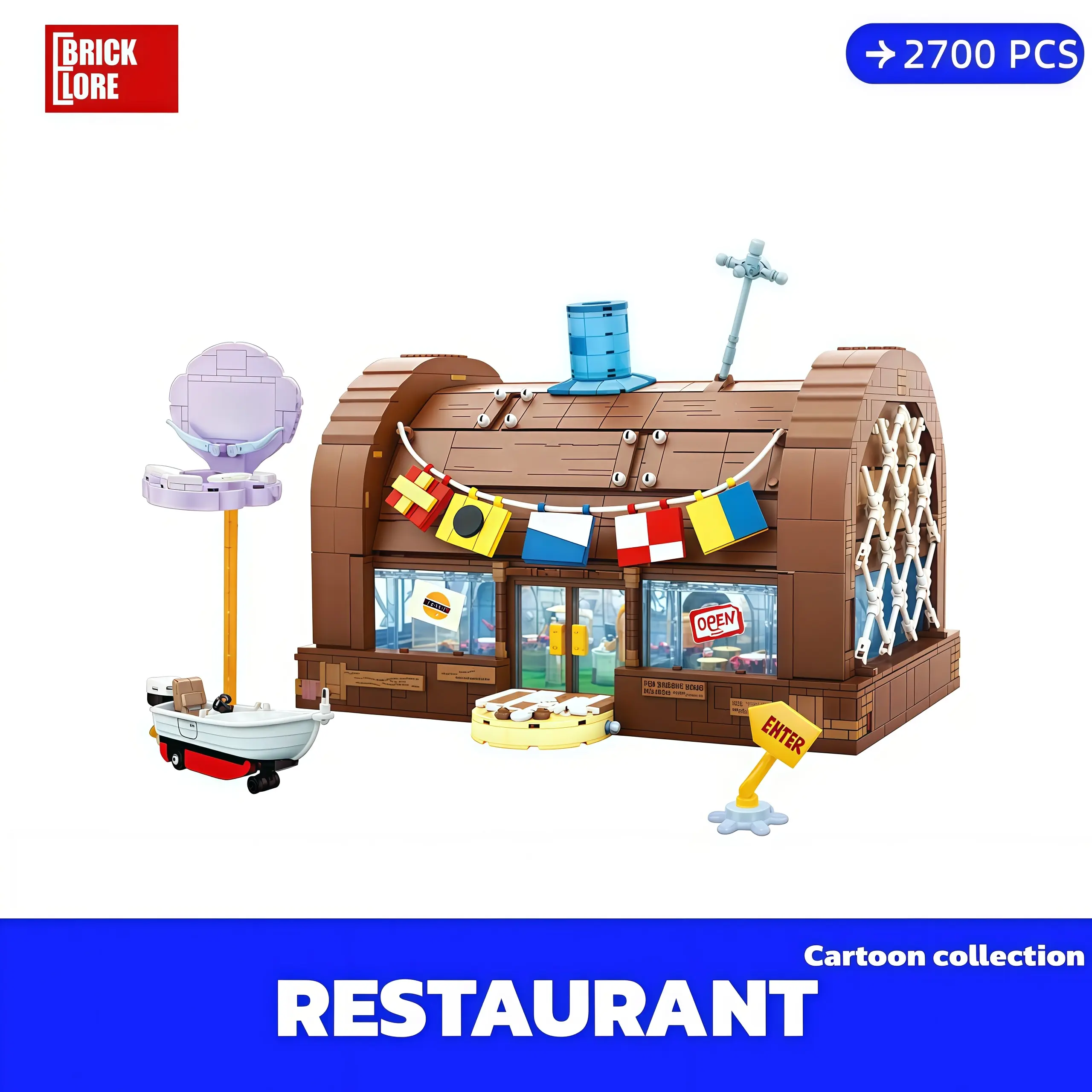 [BrickLORE](SHIP FREE)The Restaurant Cartoon Collection 2700 Pieces