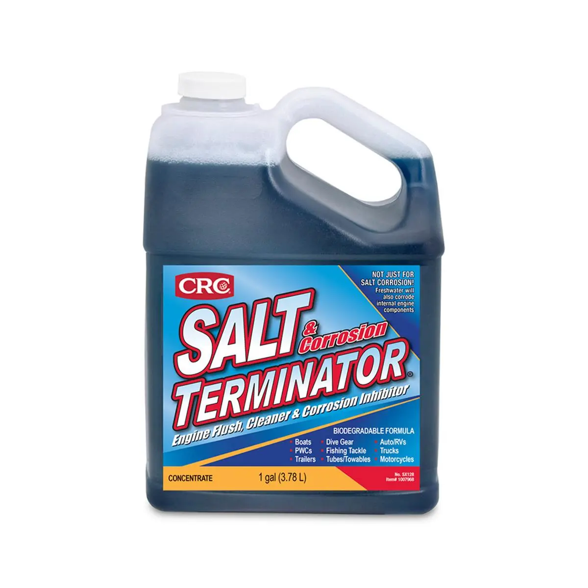 CRC Industries Salt Terminator Engine Flush, Cleaner & Corrosion Inhibitor for Boats, Trailers, PWCs, Motorcycles & Patio Furniture, 1 Gal, Tools, Fishing Tackle, Bicycles