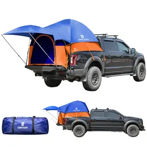 Umbrauto Waterproof Pickup Truck Tent for Outdoor Camping with Removable Awning,Fits5.5-5.8ft, Blue&Orange