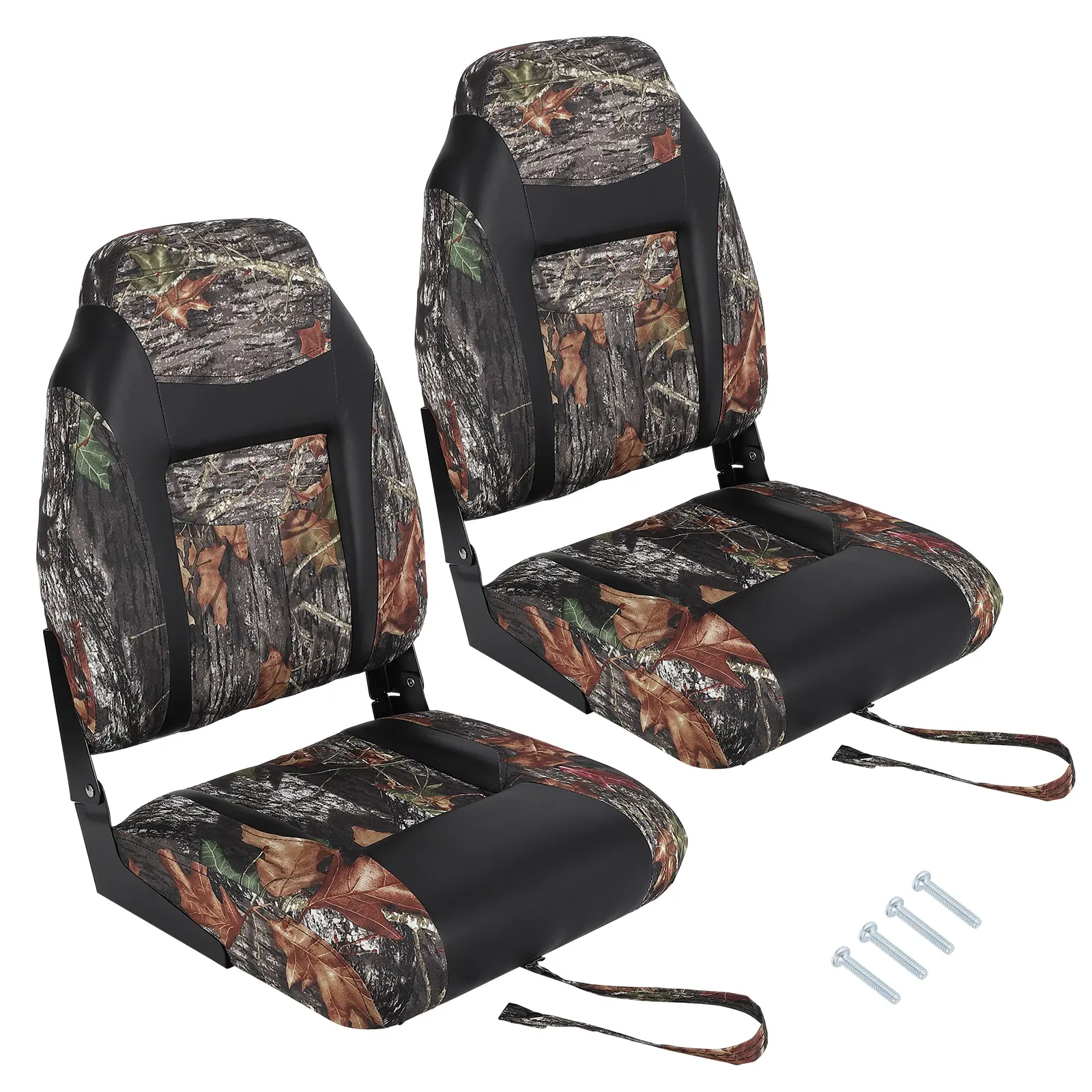 Garvee High Back Folding Boat Seats 2 Pack – Thick Padded Waterproof Marine Chairs – Ergonomic, Comfortable,  Ideal for Fishing Boats, Jon Boats, Pontoon, Speedboats, Deck – Durable PVC – Easy Installation