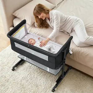 【mothersdaygift】Baby Bassinet, Baby Basinet Bedside Sleeper, Easy to Fold Portable Crib Side Bassinet 2024new Style Girl/boy bassinets Folding Cot Layer Floorbed