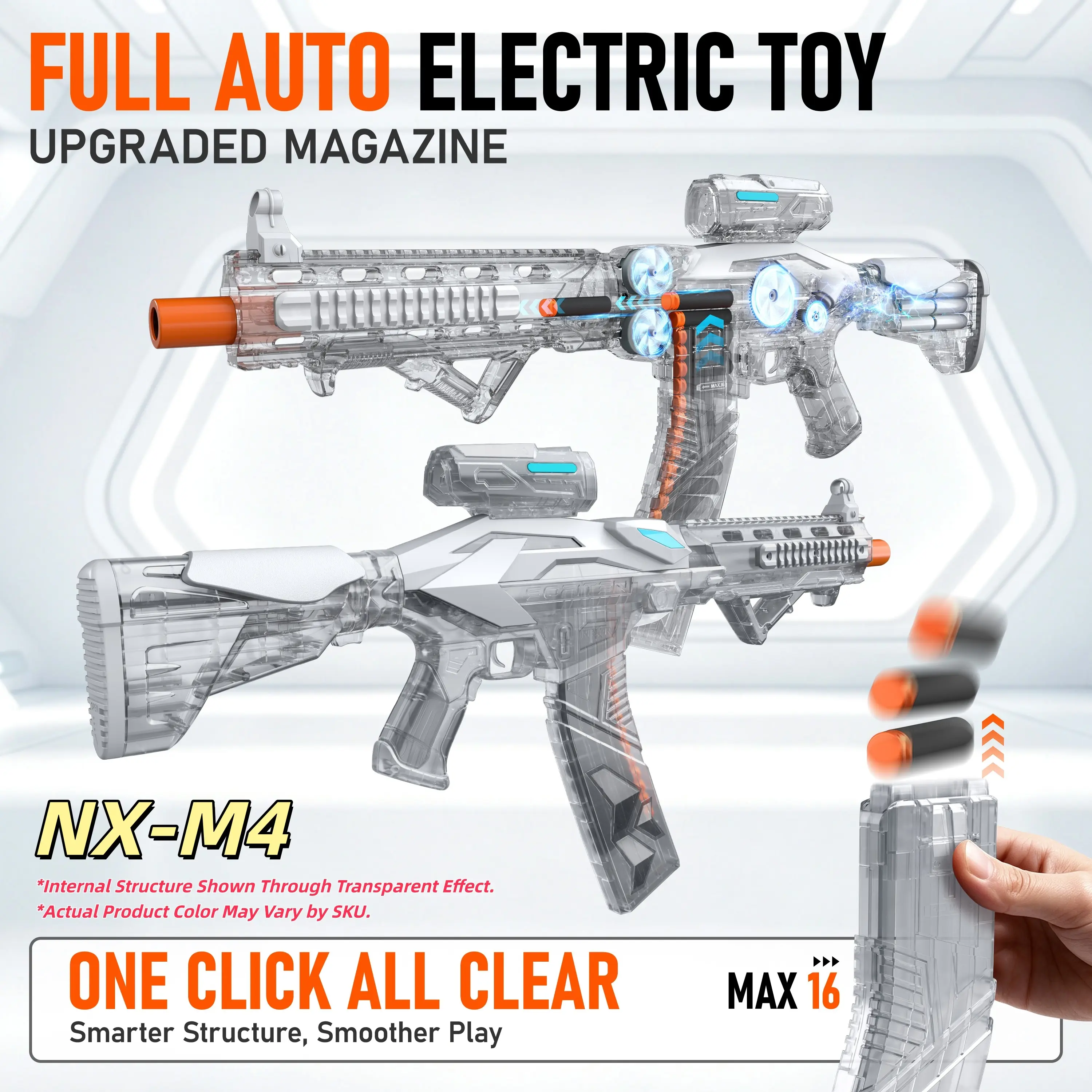 SOFITEN NEXOR Series Automatic Foam Dart Blaster with Scope, 75ft Range, Toy Gun Set with 2 Extended Max 16-Dart Magazines,Dual modes (Auto & Semi-Auto),Outdoor Backyard Toy for Kids Ages 8+, Birthday & Holiday Gift for Christmas (Battery Not Included)