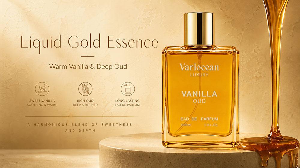 Variocean Luxury Honey Oud Fragrance for Women Men, Long Lasting Perfume with Sweet Amber Woody Scent, Unisex Eau de Parfum 50ml & 100ml, Viral Scent Gift Idea