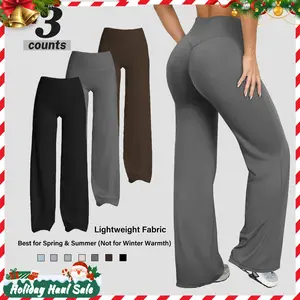 2026Women'S Bare Feel High Waisted Relaxed Fit Casual Pants V Shaped Back Seam Comfort Fit Yoga Pants Comfortable Stretch Relaxed Pants Made With Soft Stretch Fabric Straight Leg With Slightly Flared Hem Vacation Outfit Bottom Basic Minimalist Casual.....