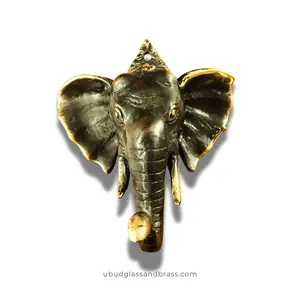 Brass Elephant Head Wall Hook – Boho Towel & Coat Hanger for Nursery & Yoga Decor